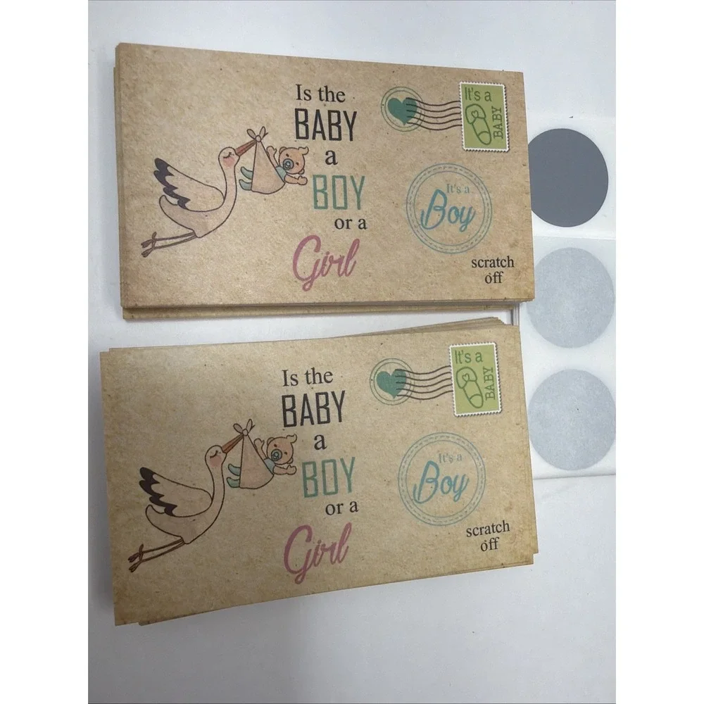 50 Baby Gender Reveal Party Scratch Off Card